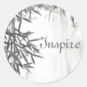 Sticker Rond Asian wash painting style