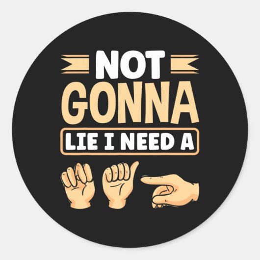 Sticker Rond ASL Alphabet American Sing Langue ASL Enseignant I (Devant)