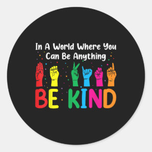 Sticker Rond Asl Be Genre S Femmes Hommes, Sensibilisation sur 