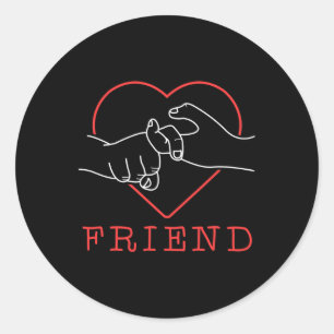 Sticker Rond ASL Friend Cute Language Fierté Sourde Sensibilisa