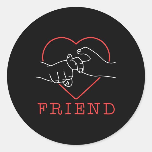 Sticker Rond ASL Friend Cute Language Fierté Sourde Sensibilisa (Devant)
