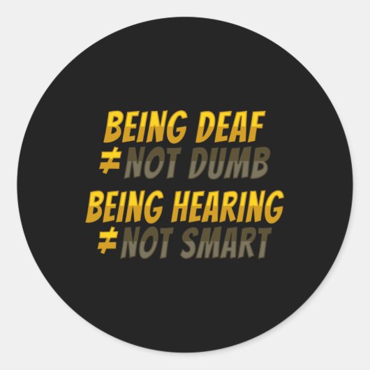 Sticker Rond Asl Hand Gesture Deaf Hearing Loss Awareness 6 (Devant)
