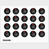 Sticker Rond Asl I Love You Hand Heart American Sign Language V (Feuille)