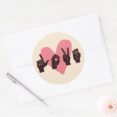 Sticker Rond ASL Love IV - Saint Valentin (Enveloppe)