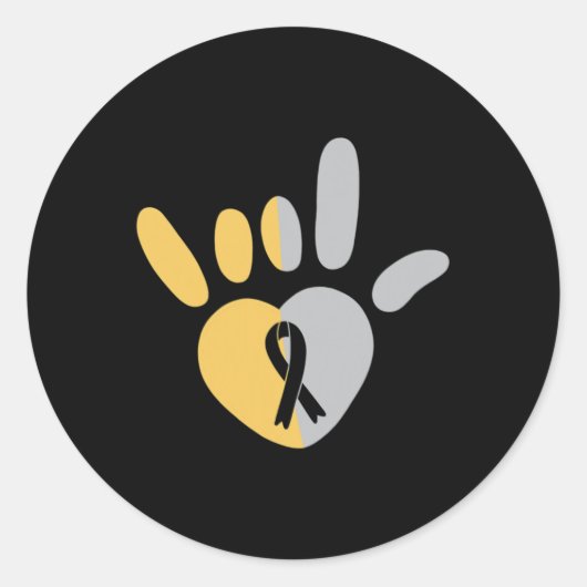 Sticker Rond ASL Love Sign American Sign Language Deaf Awards (Devant)