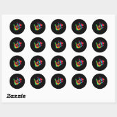 Sticker Rond ASL Love Sign Language (Feuille)