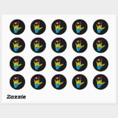 Sticker Rond Asl Pride Perte d'audition générale Mois de sensib (Feuille)