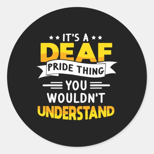 Sticker Rond ASL Sensibilisation aux sourds Perte auditive et l (Devant)