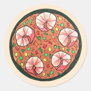 Sticker Rond Asopao con Camarones Porto-Rico crevette Steven
