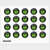 Sticker Rond Asparagus Tips Funny Veggie Pun Dark BG (Feuille)