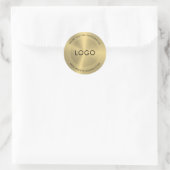 Sticker Rond Aspect en acier inoxydable métal or (Sac)