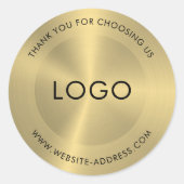 Sticker Rond Aspect en acier inoxydable métal or (Devant)