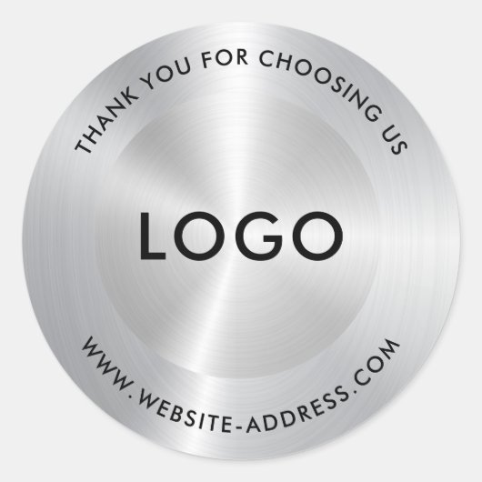Sticker Rond Aspect en acier inoxydable métallique (Devant)