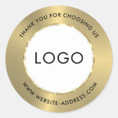 Sticker Rond Aspect métal brillant or acier inoxydable (Devant)