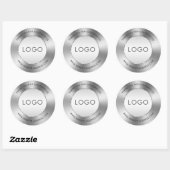Sticker Rond Aspect métallique en acier inoxydable brillant (Feuille)