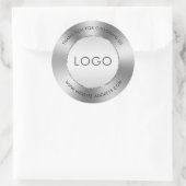 Sticker Rond Aspect métallique en acier inoxydable brillant (Sac)