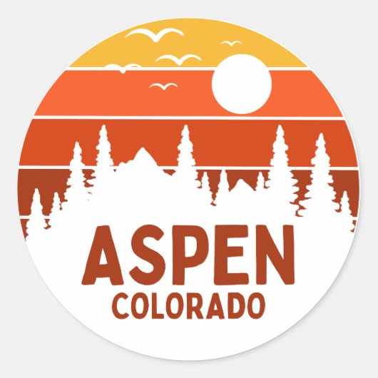 Sticker Rond Aspen, Colorado (Devant)