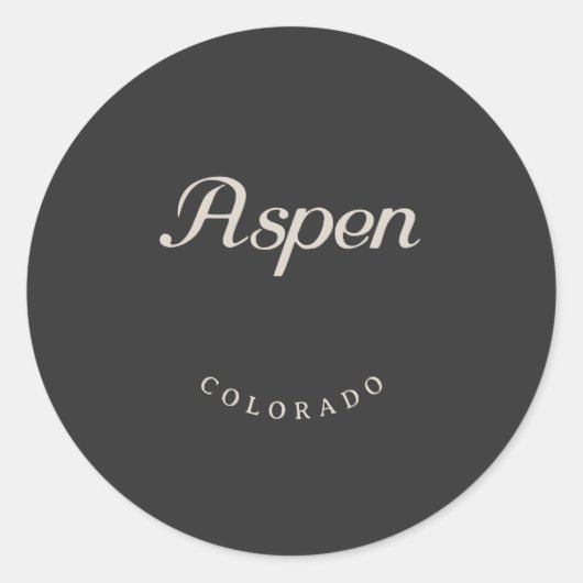 Sticker Rond Aspen Colorado Police blanche (Devant)