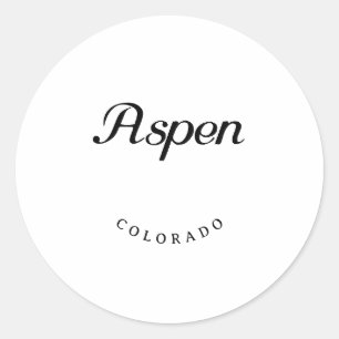 Sticker Rond Aspen Colorado Police noire