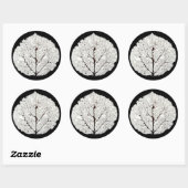Sticker Rond Aspen Feuille Squelette 1 (Feuille)