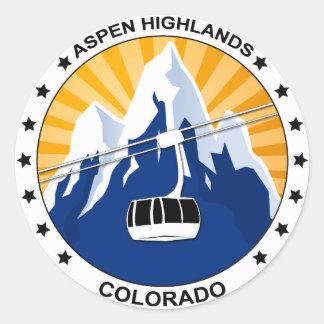 Sticker Rond Aspen Highlands Colorado