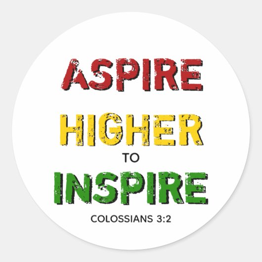 Sticker Rond ASPIRE MOtivationnel HAUT INSPIRE Christian BHM (Devant)
