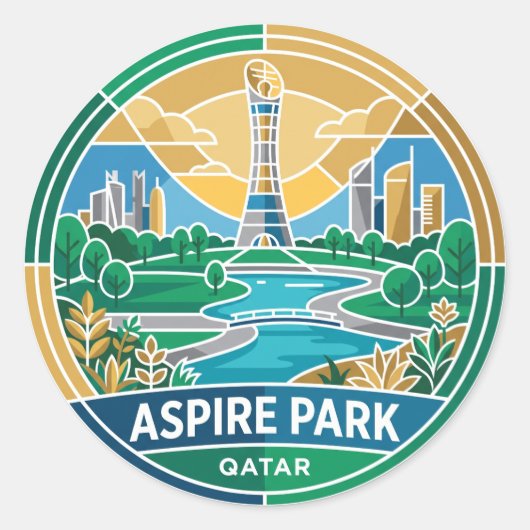 Sticker Rond Aspire Park Qatar (Devant)
