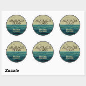 Sticker Rond Assateague Island National Seashore Ocean Birds (Feuille)
