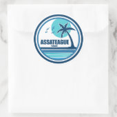 Sticker Rond Assateague Island Palm Tree Birds (Sac)