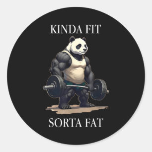 Sticker Rond Assez en forme plutôt gros panda de salle de sport