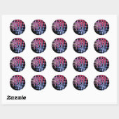 Sticker Rond Assez mignonne pourpre Cendres Gris et Noir Aquare (Feuille)