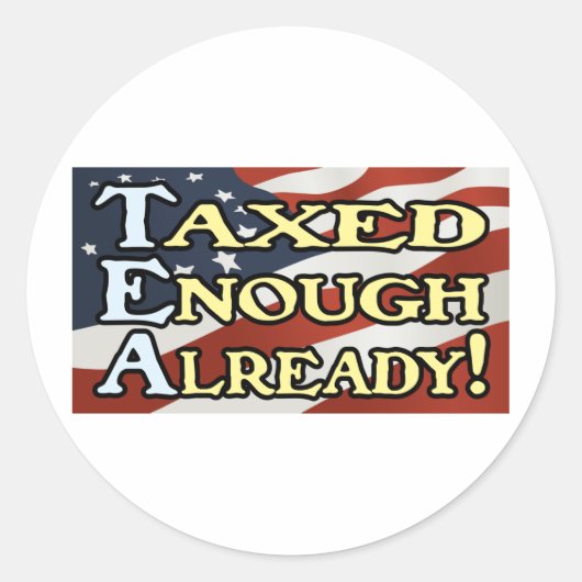 Sticker Rond Assez Taxé Déjà ! (Devant)