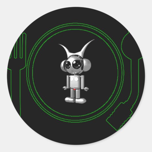Sticker Rond assiette d'astro 3d (Devant)