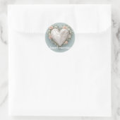 Sticker Rond assiette de mariage heureuse pour mariages (Sac)
