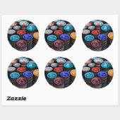 Sticker Rond Assiettes marocaines au marché (Feuille)