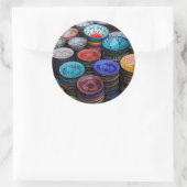 Sticker Rond Assiettes marocaines au marché (Sac)