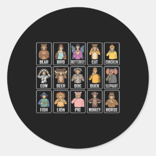 Sticker Rond Assil Gesture Animaux Sourds Perte auditive Adjudi