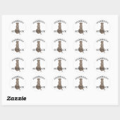 Sticker Rond Assis Rhodesian Ridgeback avec texte (Feuille)