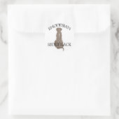 Sticker Rond Assis Rhodesian Ridgeback avec texte (Sac)
