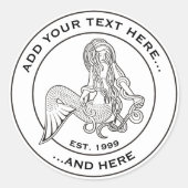 Sticker Rond Assis Sirène (Devant)