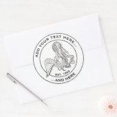 Sticker Rond Assis Sirène (Enveloppe)