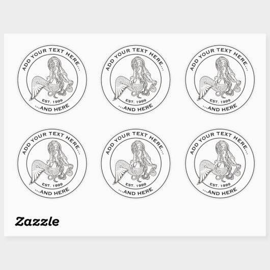 Sticker Rond Assis Sirène (Feuille)