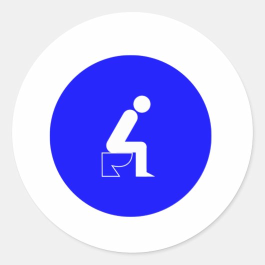 Sticker Rond Assis sur Toilette (Devant)