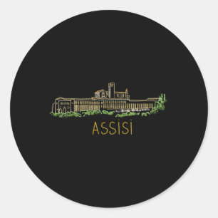 Sticker Rond Assisi City Italie pour