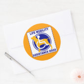 STICKER ROND ASSISTANCE MOBILITÉ DE VIE CHIENS (Enveloppe)