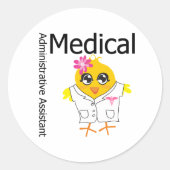 Sticker Rond Assistant administratif Médicale (Devant)
