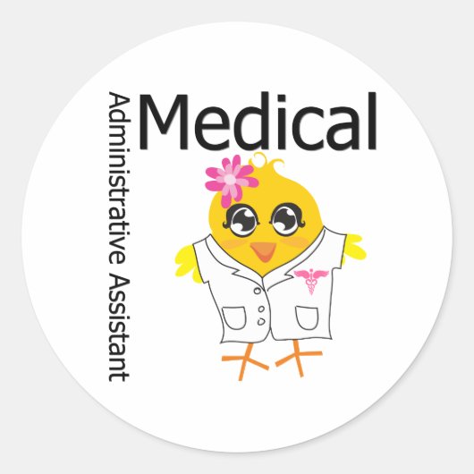 Sticker Rond Assistant administratif Médicale (Devant)