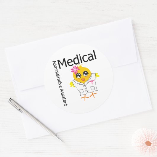 Sticker Rond Assistant administratif Médicale (Enveloppe)