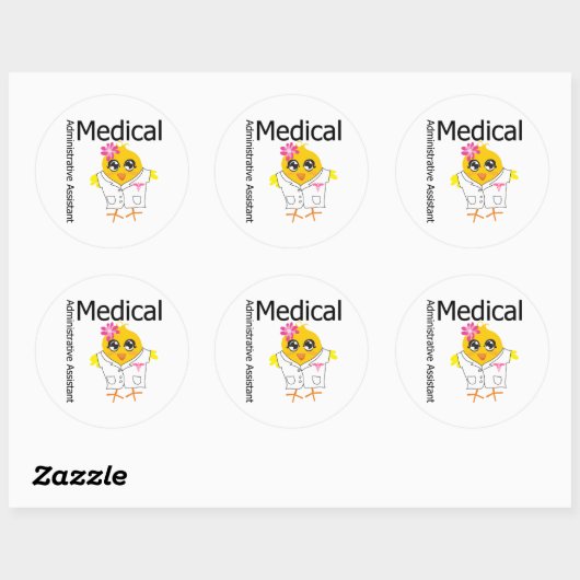 Sticker Rond Assistant administratif Médicale (Feuille)