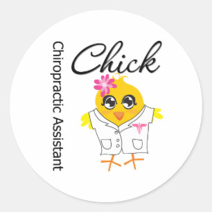 Sticker Rond Assistant chiropratique Chick